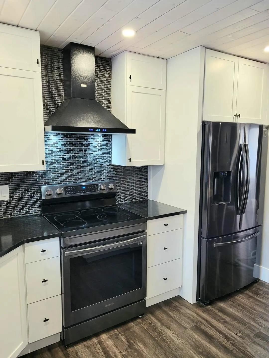 Completed custom kitchen renovation with new cabinetry and finishes