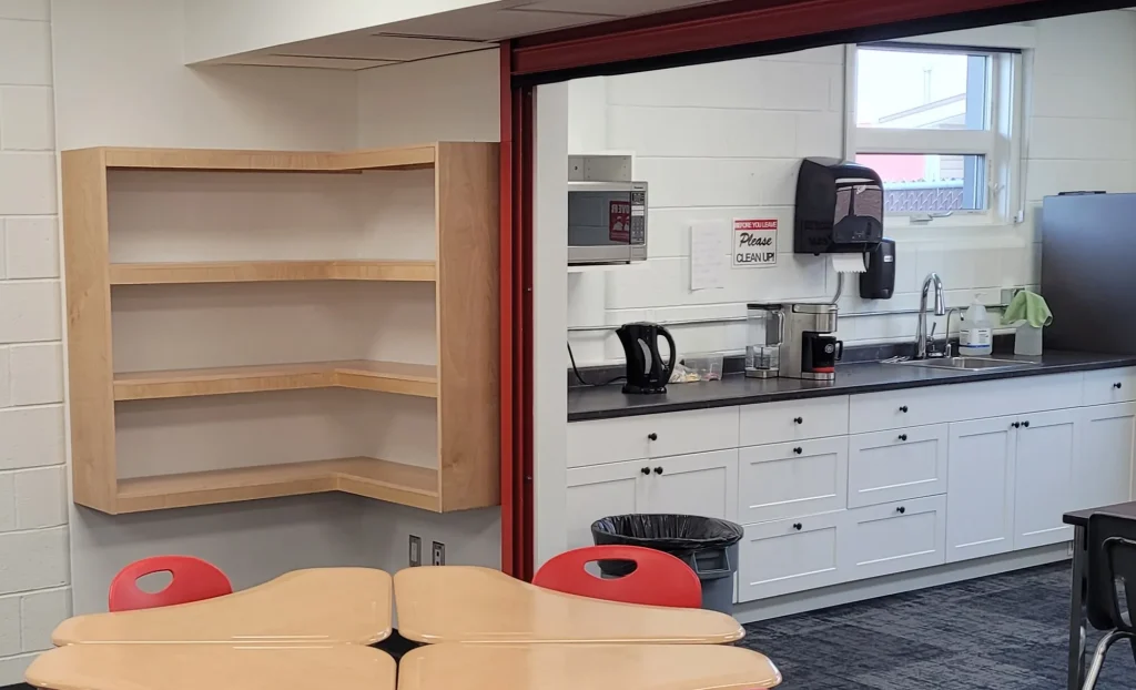 Steel stud partition walls framed out during a commercial office fit-out